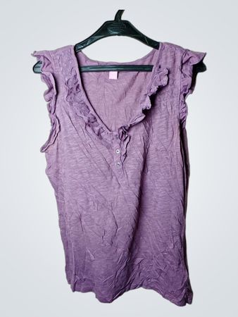 Edc Damen lila ärmelloses Oberteil mit Rüschen