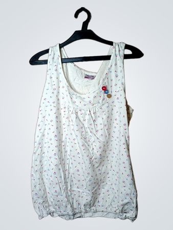 STRANGE weißes Tanktop mit Blumenmuster
