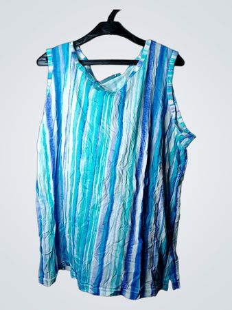 Deville ärmelloses Tanktop mit blau-weißen Streifen