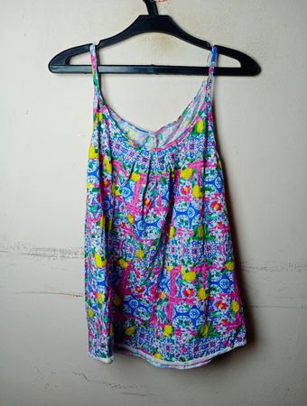 Florales Spaghetti-Träger-Top