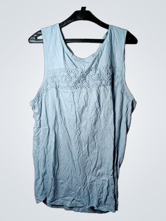 bpc collection hellblaues Tanktop mit Spitzenbesatz