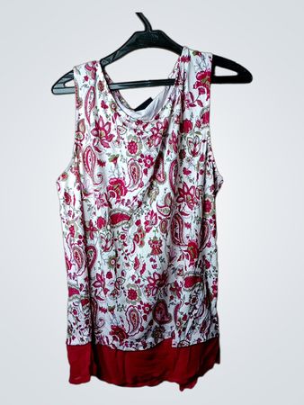Loning ärmelloses Tanktop mit Paisley-Muster und roter Einfassung