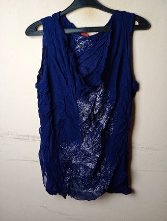 Olsen Blue ärmelloses besticktes Top