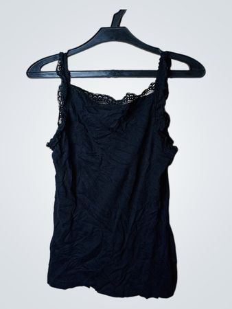 Blue Motion Tanktop mit schwarzer Spitzenverzierung
