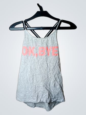 C&A Here + There Grey "OK, BYE" Tank Top