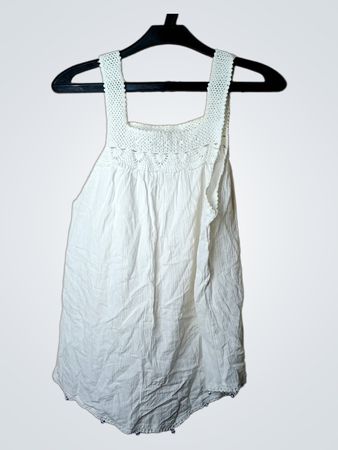 Weißes Baumwoll-Häkel-Top