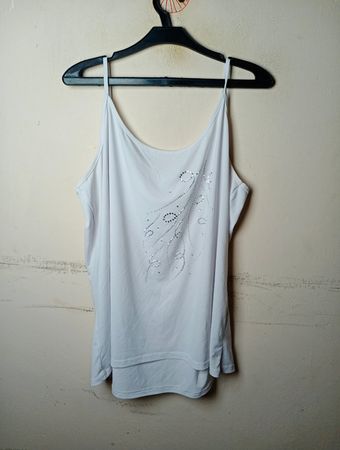 AGASY Damen Weißes Verziertes Camisole-Oberteil