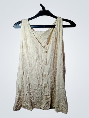 Beiges Tanktop mit Knöpfen