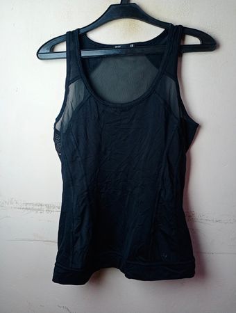 H&M Sport Schwarzes Mesh-Trägertop