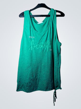 JANINA "IT IS A Beautiful DAY" Grünes Tanktop