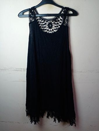 Rainbow Black Häkel-Top (Tank Top)