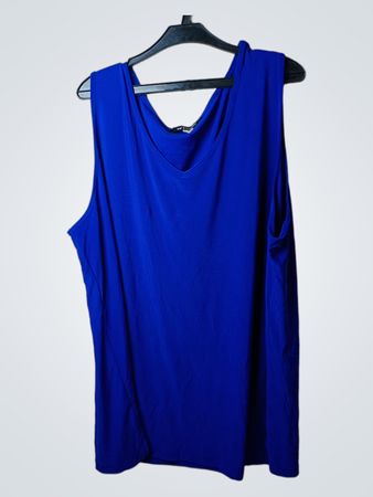 Sara Lindholm Blaues ärmelloses Top