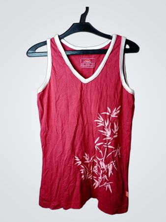 TCM rotes Tanktop mit Bambusdruck