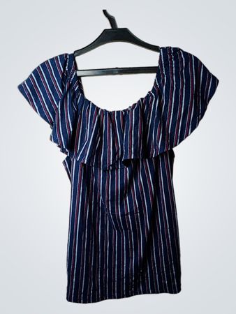 LIND DATE CASUAL Damen Off-Shoulder gestreiftes Top