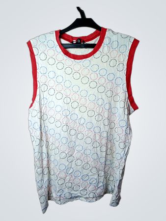 H&M O.G.G. SPORT Weißes Tanktop mit Kreis-Muster