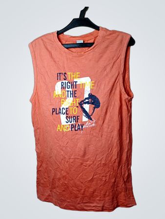 SHAMP Creative Fashion Herren M Orange Ärmelloses T-Shirt