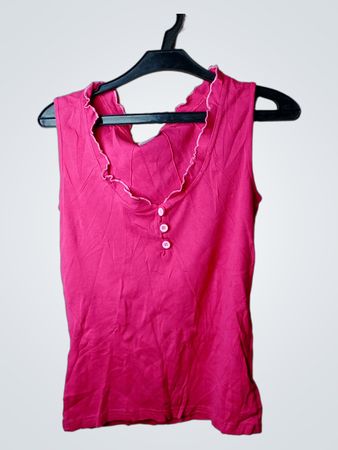 COLOURS OF THE WORLD Pink ärmelloses Top mit Knöpfen