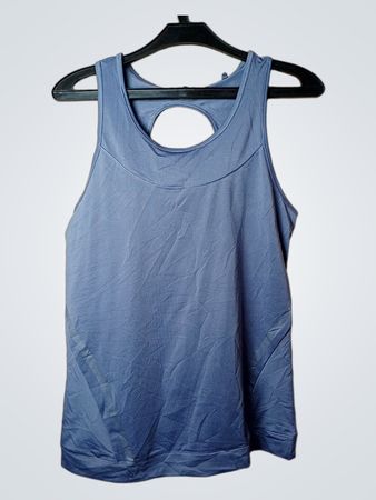 Blaues Tanktop mit Schlüsselloch-Rücken