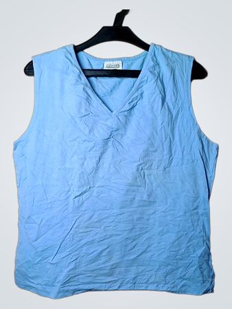 FOBIA ärmelloses blaues V-Ausschnitt-Top