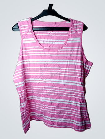 Rosa-weiß gestreiftes Tanktop