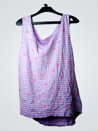 Lila Tanktop mit pinkem Flamingo-Muster