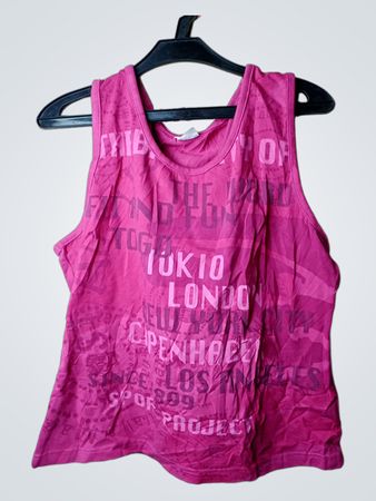 SHAMS Pink Grafik-Top mit Städtenamen