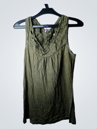 Fat Face olivgrünes Tanktop mit Blumenmuster