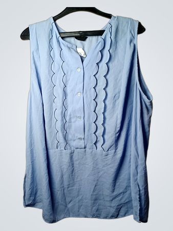 LINDEX Ärmelloses blaues Top mit wellenförmiger Kante