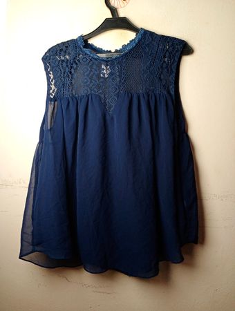 Rut&Circle Navy Blue Spitzenoberteil
