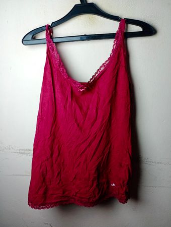 Esmara Rotes Spitzenbesatz-Cami-Unterhemd