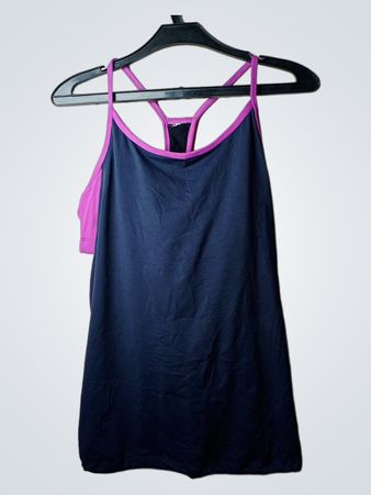 Fabletics Damen Tanktop mit Racerback in Marineblau und Pink