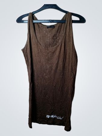 Braunes Tanktop mit Blumendesign