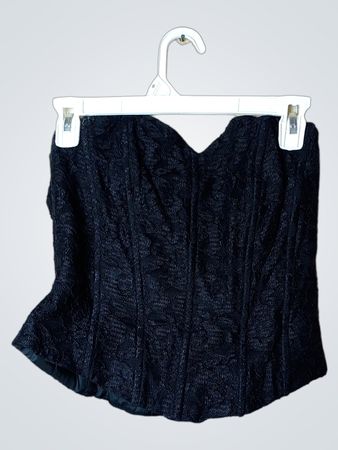 MADELEINE Schwarzes Spitzen-Corsagen-Top