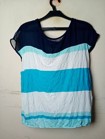 Janina gestreiftes transparentes Top
