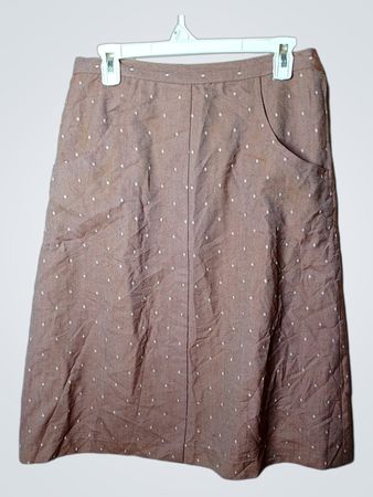 Brauner Rock mit Polka-Dots
