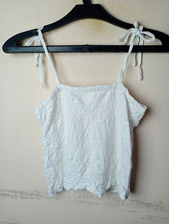 Colosseum California Collection Weiße geraffte Camisole-Spitze Top