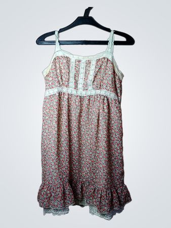 Be Beau Floral Print Dress mit Spitzenbesatz