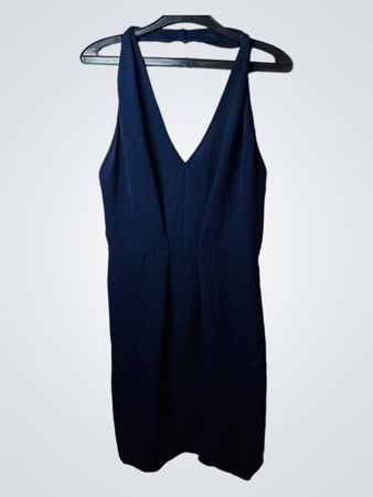 Samsøe Samsøe Navy V-Ausschnitt Neckholder-Kleid