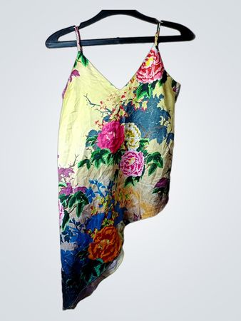 Asymmetrisches Trägertop mit Blumenmuster