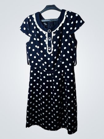 Hobbs London Polka-Dot-Kleid mit Spitzenkragen