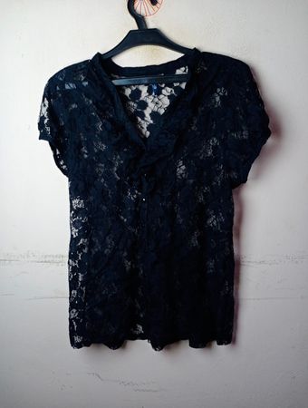 Evie Schwarze Spitzenbluse