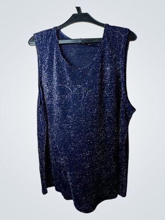 Marineblaues ärmelloses Oberteil mit Glitzerdetails