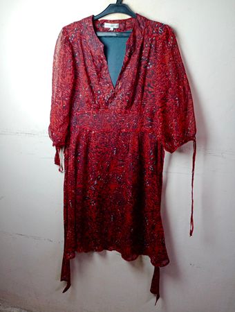 River Island rotes Bedrucktes Kleid