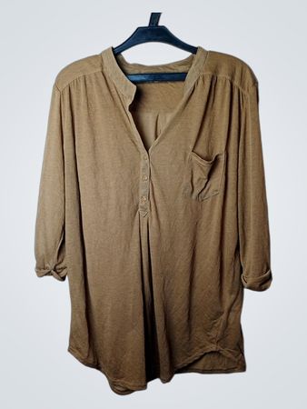 LINE COLLECTION Braun Henley-Tunika-Oberteil