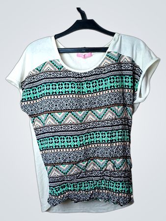HOSTAR Damen-T-Shirt mit gemustertem Vorderteil