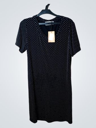 Ronni Nicole Petite von Ouida Schwarzes Tupfenkleid
