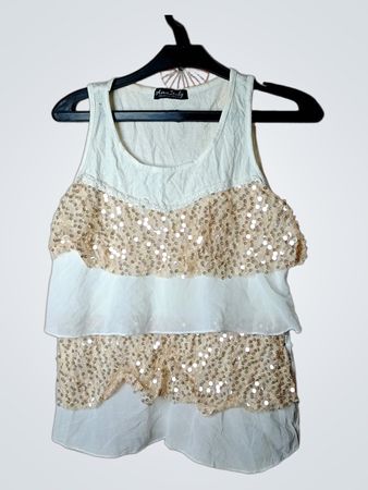 Ama Italy Italian Style Pailletten-Tanktop