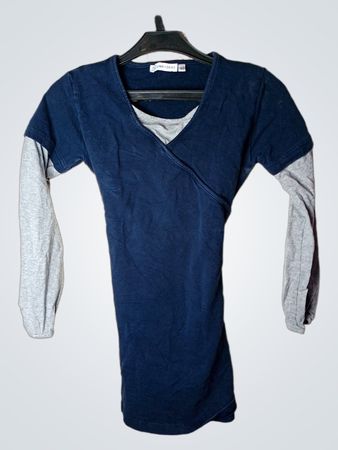 UNIPHORMS Mädchen Navyblau & Grau Lagen-Langarmkleid Größe 140