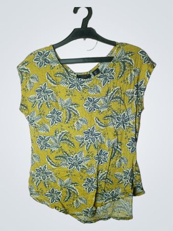 Tahari Floral Print Leinenoberteil