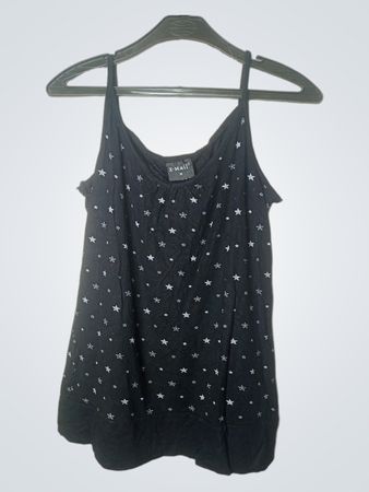 X-Mail Black Star Print Spaghettiträger-Top